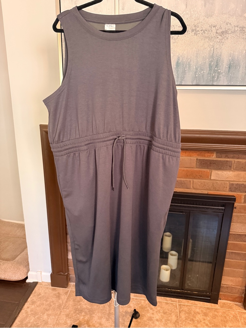 Serra Sleeveless Drawstring Midi Dress - Charcoal
